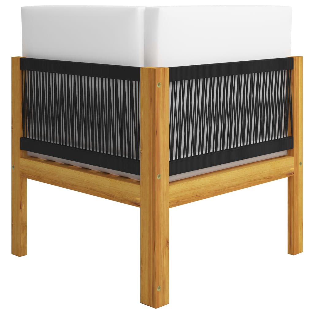 10-tlg. Garten-Lounge-Set mit Kissen Cremeweiß Massivholz Akazie