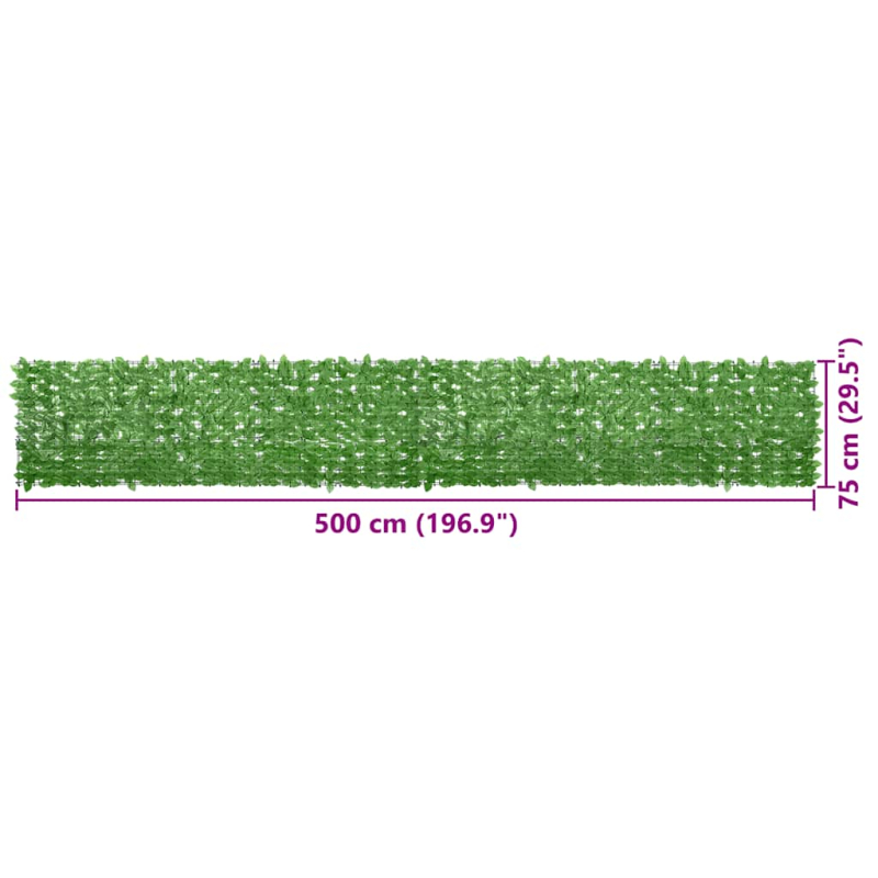 Balkon-Sichtschutz mit Grünen Blättern 500x75 cm