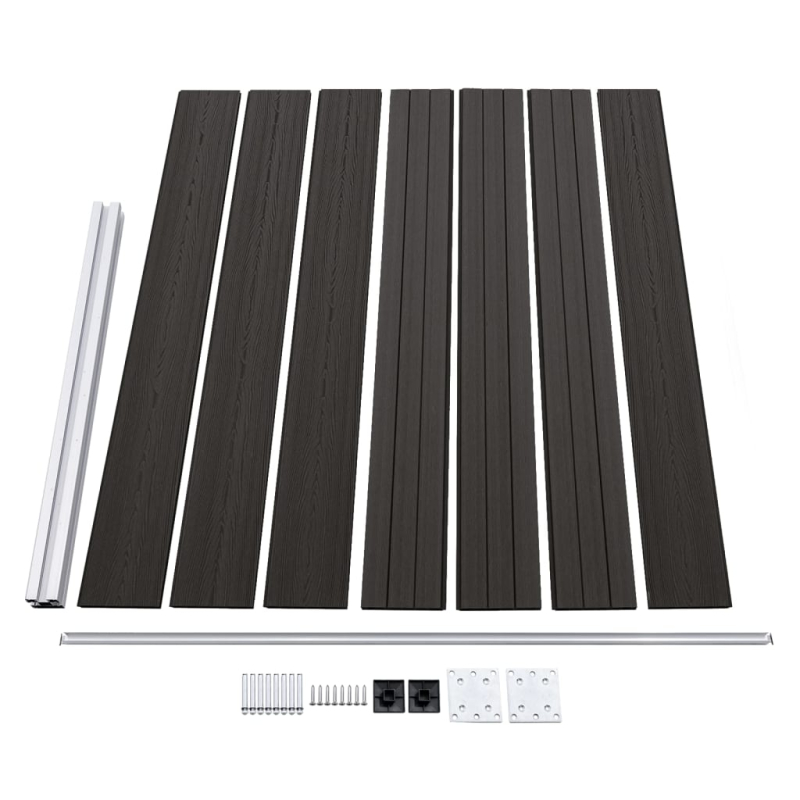 Zaunelement WPC 175x146 cm Grau