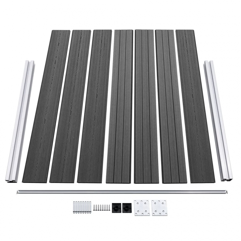 Zaunelement WPC 180x146 cm Schwarz