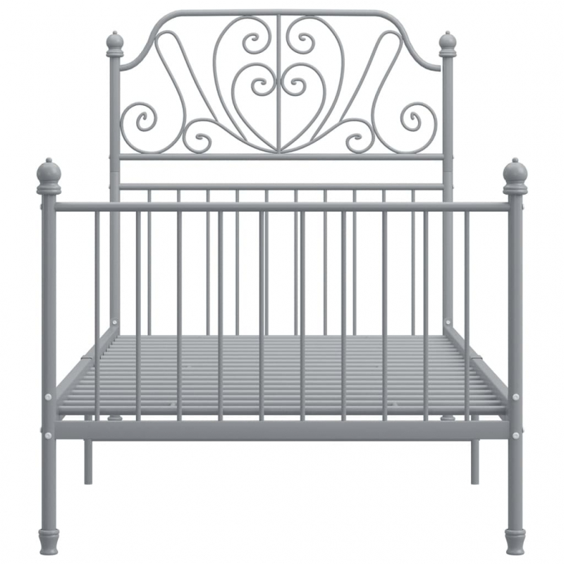Bettgestell Grau Metall 100x200 cm