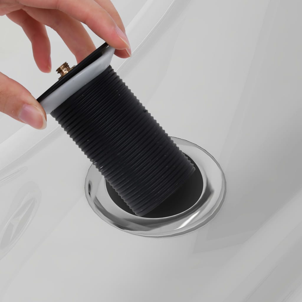 Ablaufgarnitur mit Überlauf Schwarz 6,4x6,4x9,1 cm