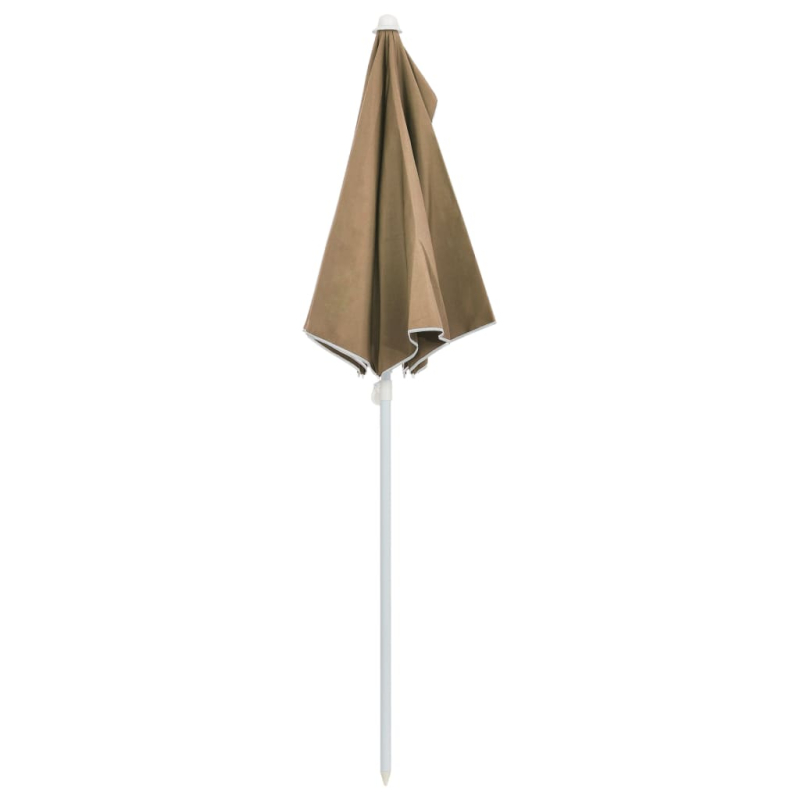 Halb-Sonnenschirm mit Mast 180x90 cm Taupe