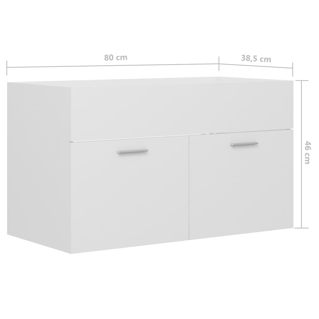 Waschbeckenunterschrank Weiß 80x38,5x46 cm Holzwerkstoff