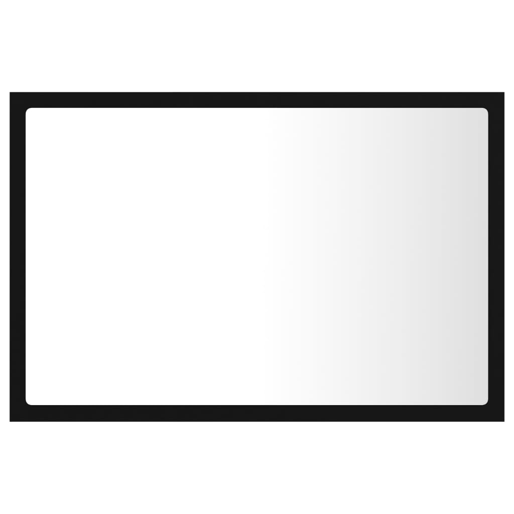 LED-Badspiegel Schwarz 60x8,5x37 cm Acryl