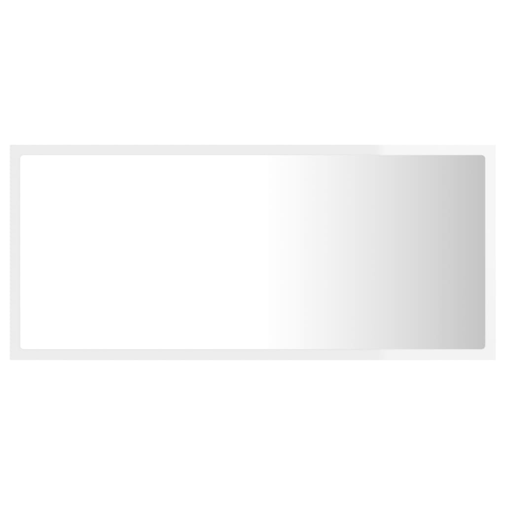 LED-Badspiegel Hochglanz-Weiß 90x8,5x37 cm Acryl