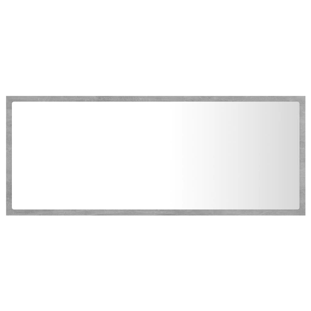 LED-Badspiegel Betongrau 100x8,5x37 cm Acryl