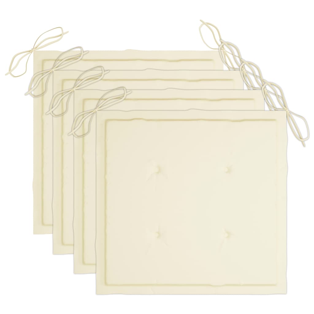 Gartenstühle mit Kissen 4 Stk. Massivholz Akazie