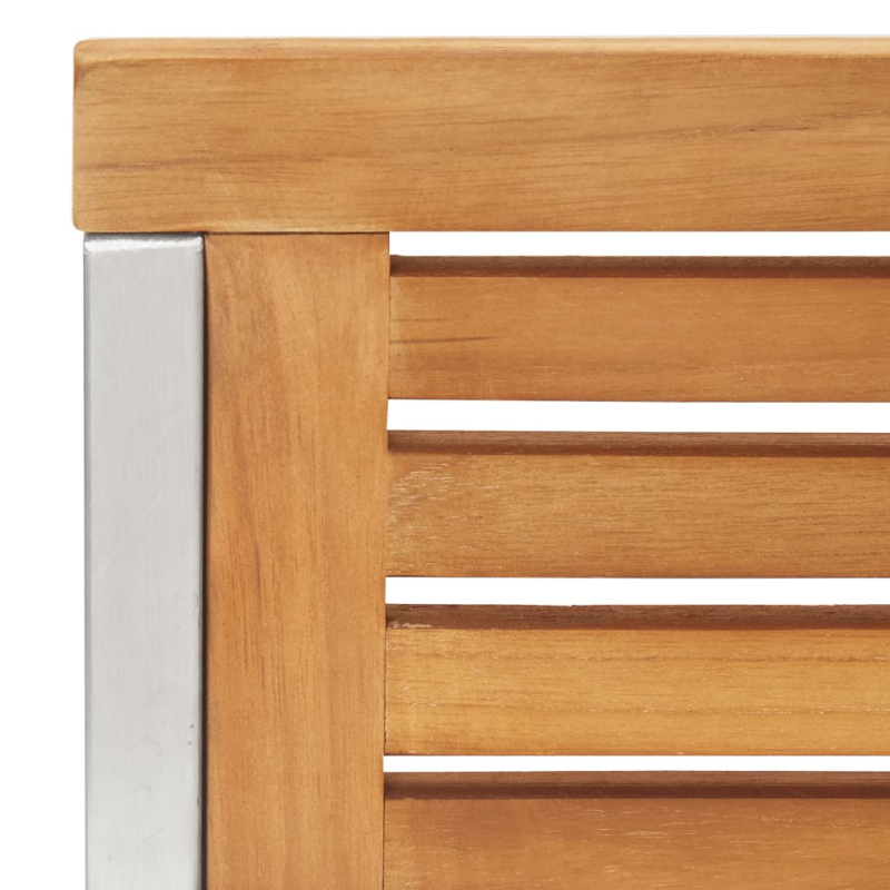 Gartenstühle mit Kissen 2 Stk. Massivholz Teak und Stahl