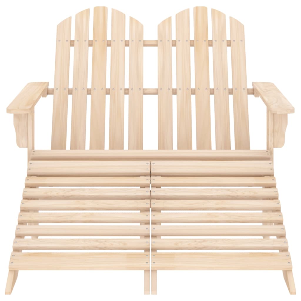 Adirondack-Gartenbank 2-Sitzer mit Fußteil Tannenholz