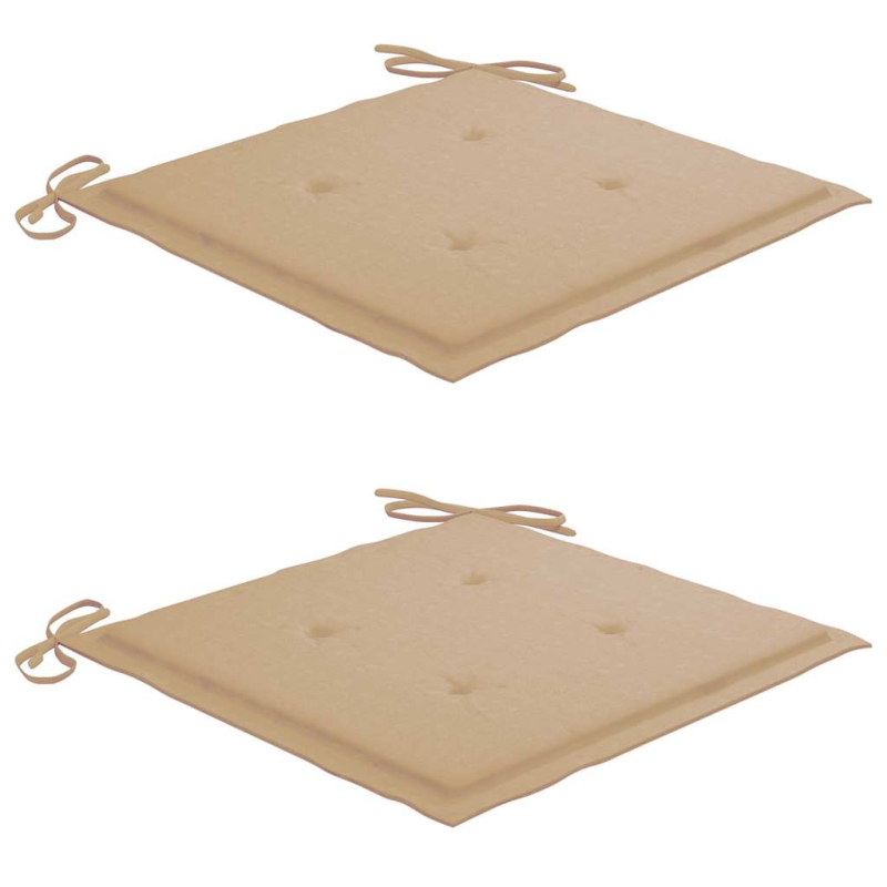 Gartenstühle 2 Stk. mit Kissen Massivholz Teak