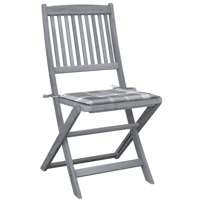 Klappbare Gartenstühle 4 Stk. mit Kissen Massivholz Akazie