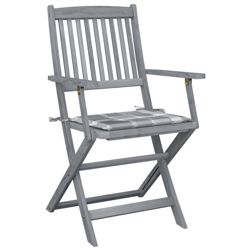 Klappbare Gartenstühle 6 Stk. mit Kissen Massivholz Akazie