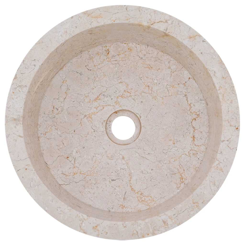 Waschbecken Creme Ø40x15 cm Marmor