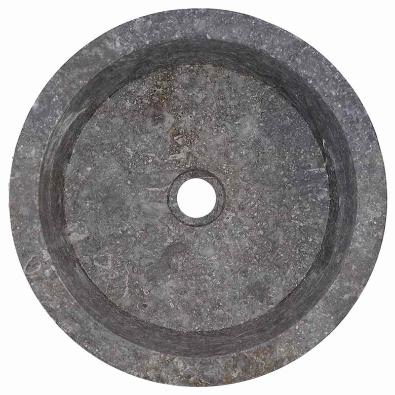 Waschbecken Grau Ø40x15 cm Marmor