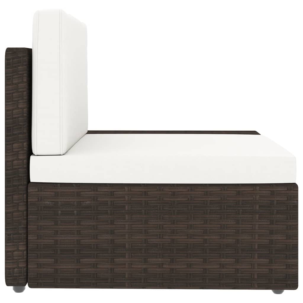 11-tlg. Garten-Lounge-Set mit Kissen Braun Poly Rattan