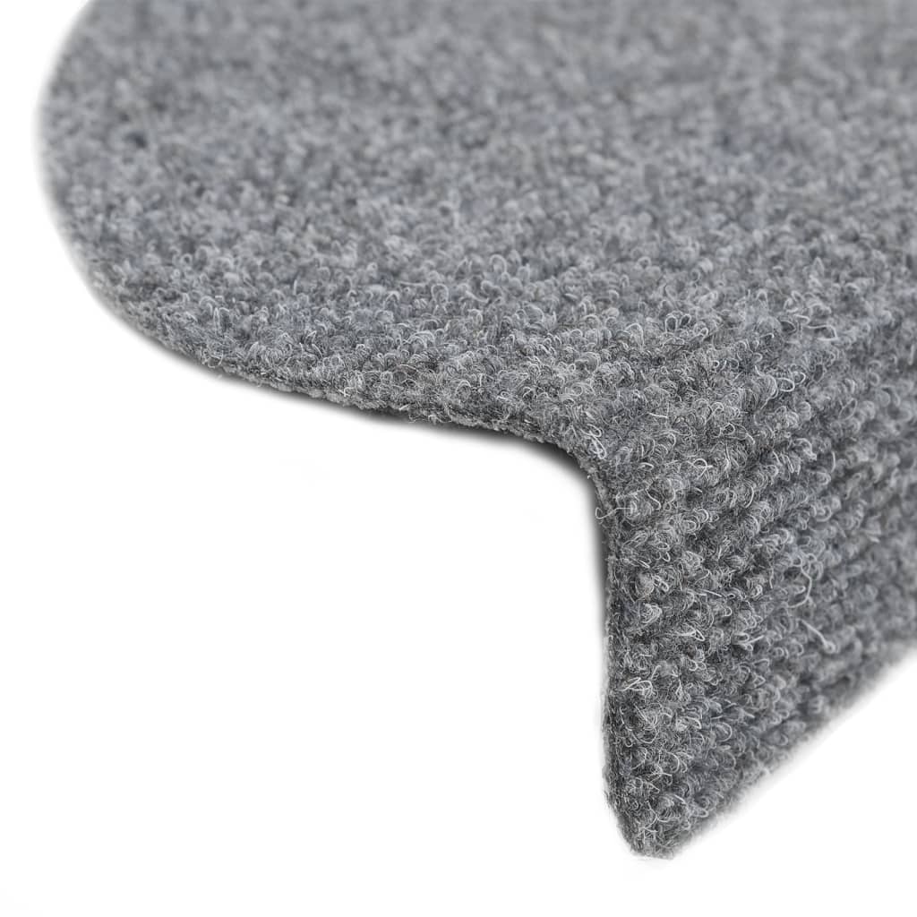 Selbstklebende Treppenmatten 10 Stk. Hellgrau 56x17x3 cm