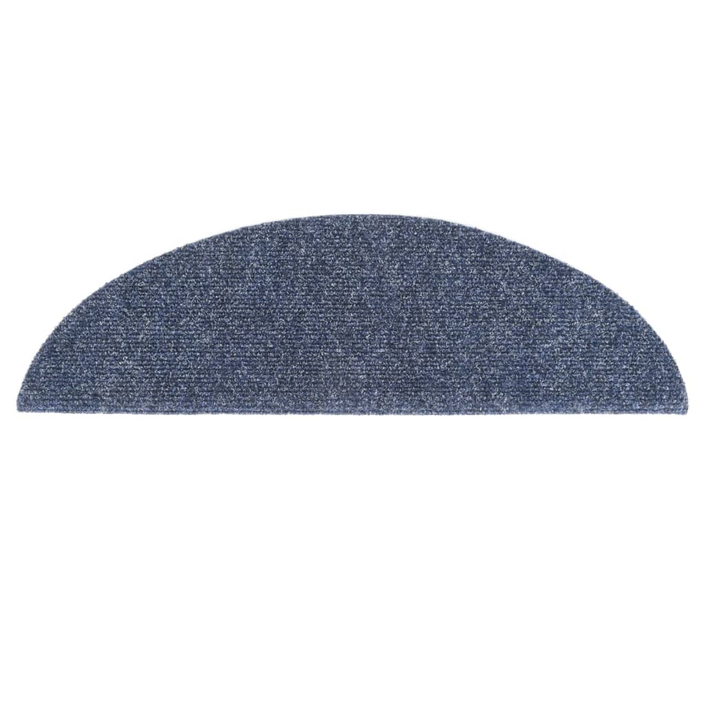 Selbstklebende Treppenmatten 10 Stk. Blau 56x17x3 cm Nadelvlies