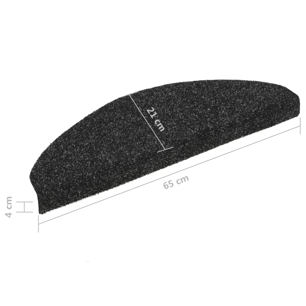 Treppenmatten Selbstklebend 5 Stk. Schwarz 65x21x4cm Nadelvlies