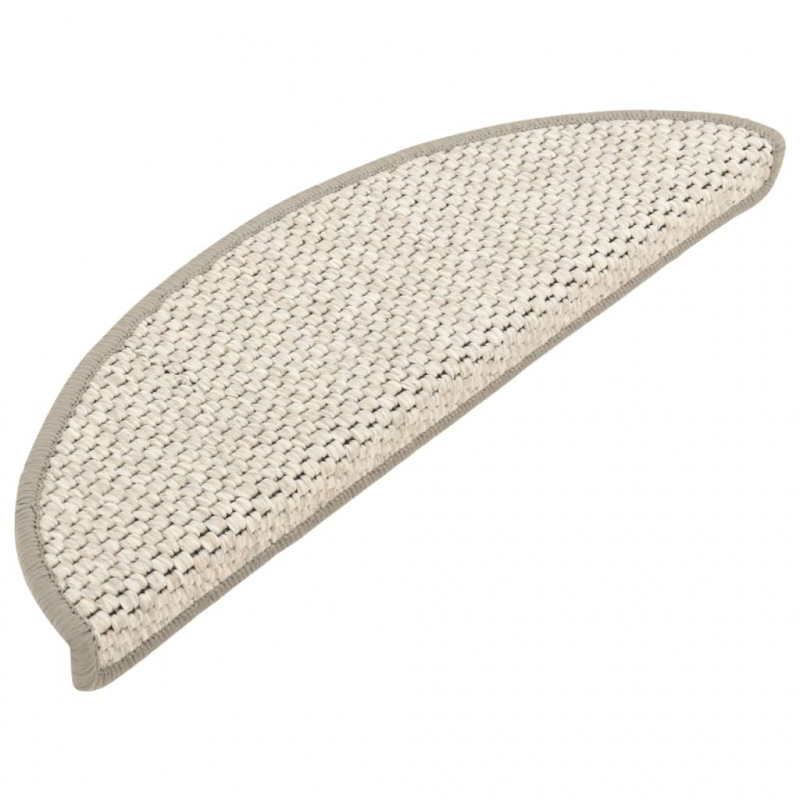 Treppenmatten Selbstklebend Sisal-Look 15 Stk. 56x17x3 Platina
