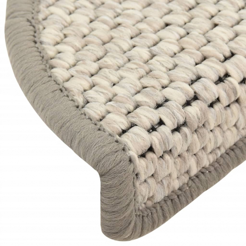 Treppenmatten Selbstklebend Sisal-Look 15 Stk. 56x17x3 Platina
