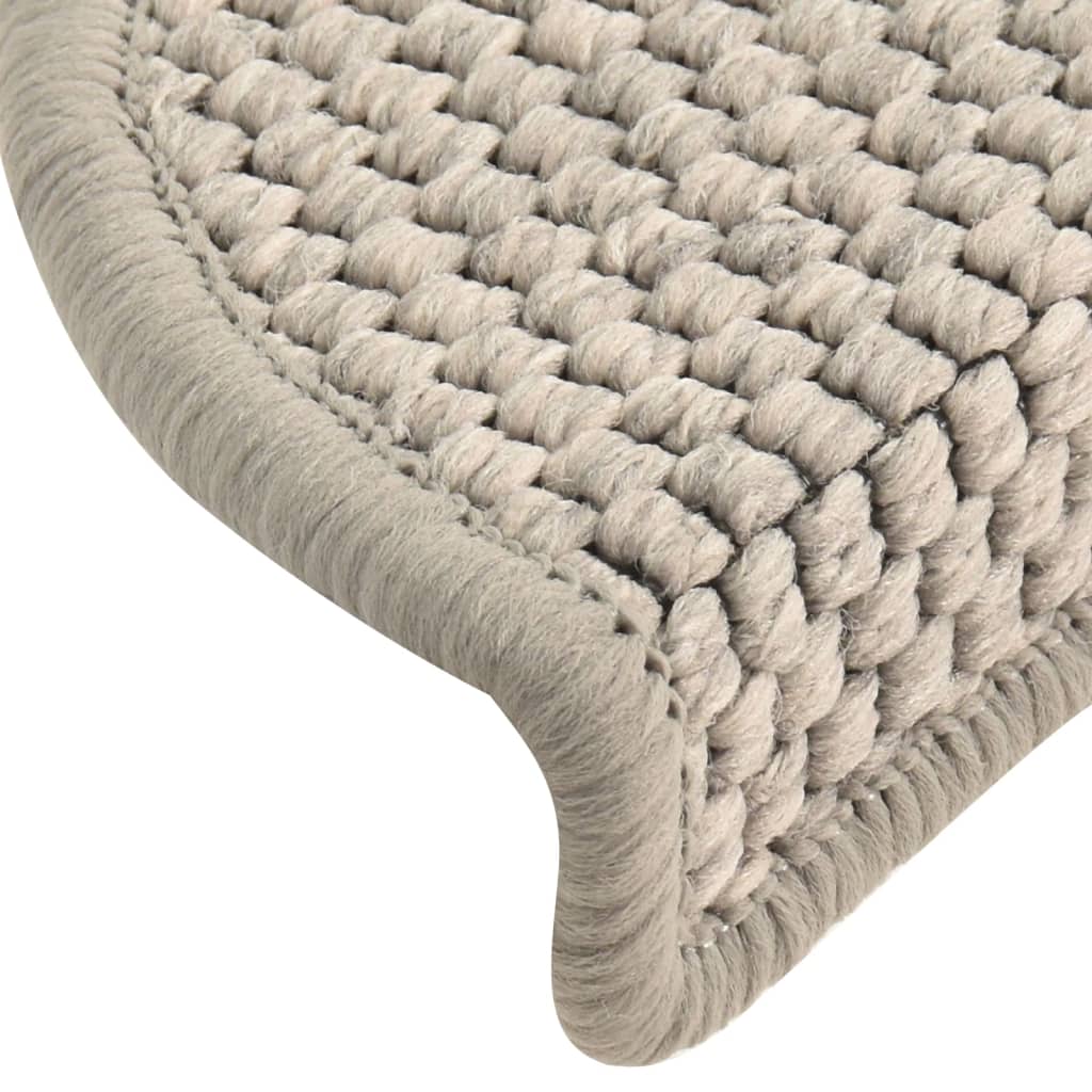 Treppenmatten Selbstklebend Sisal-Look 15 Stk. 56x17x3 Silbern