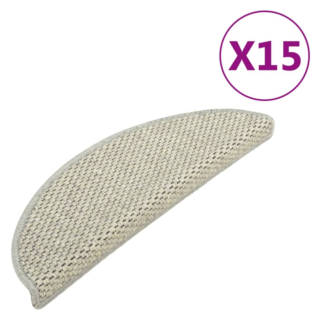 Treppenmatten Selbstklebend Sisal-Look 15 Stk 56x17x3 Hellgrün