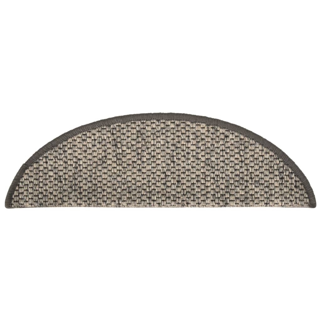 Treppenmatten Selbstklebend Sisal 15 Stk. 65x21x4 cm Anthrazit