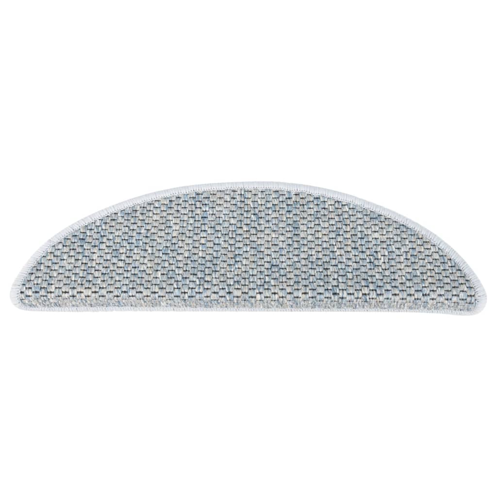 Treppenmatten Selbstklebend Sisal-Optik 15 Stk. 65x21x4 cm Blau