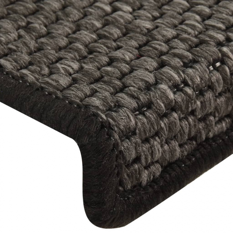 Treppenmatten Selbstklebend Sisal 15 Stk. 65x21x4 cm Anthrazit