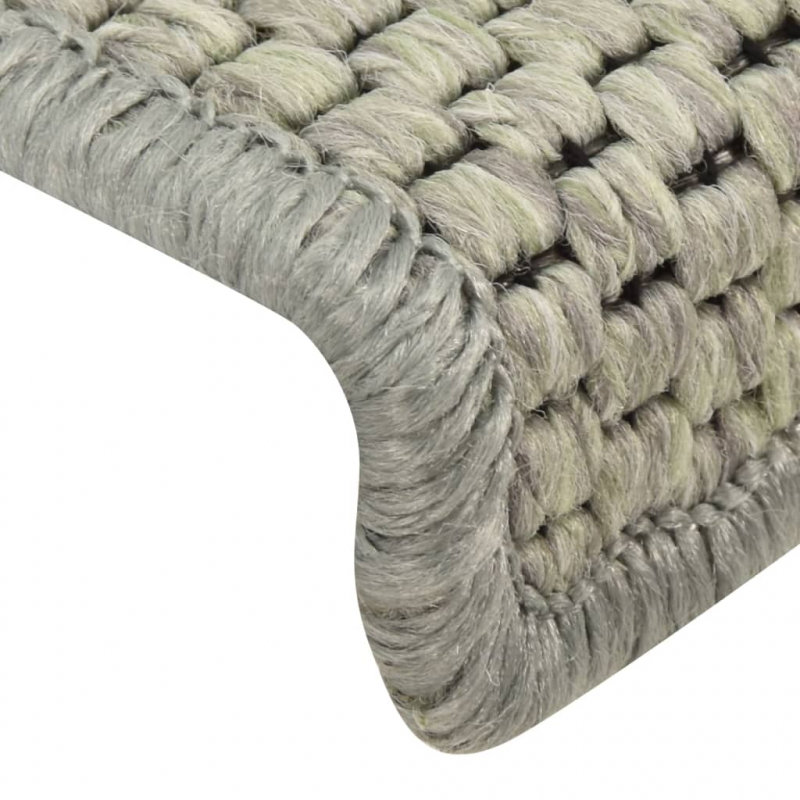 Treppenmatten Selbstklebend Sisal-Look 15 Stk 65x21x4 Grün