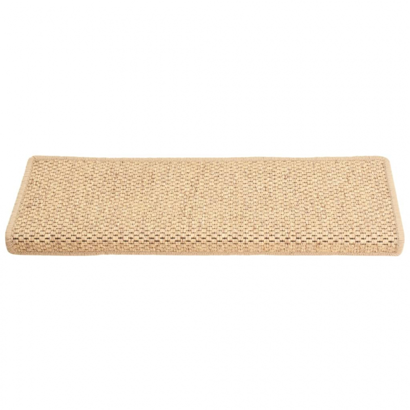 Treppenmatten Selbstklebend Sisal 15 Stk. 65x21x4 cm Hellbeige