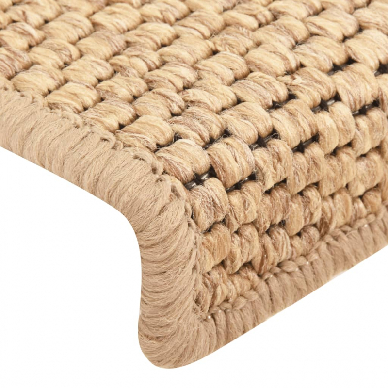 Treppenmatten Selbstklebend Sisal 15 Stk. 65x21x4 cm Hellbeige