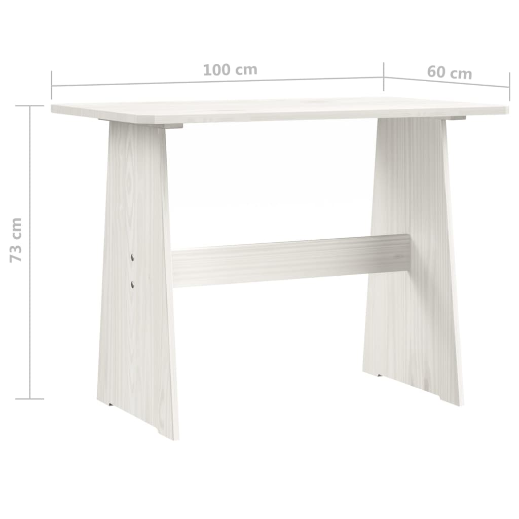 Esstisch mit Bank REINE Weiß Massivholz Kiefer