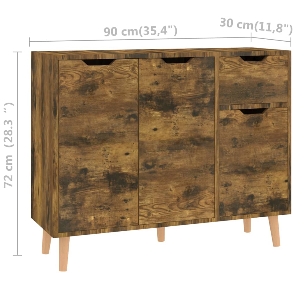Sideboard Räuchereiche 90x30x72 cm Holzwerkstoff