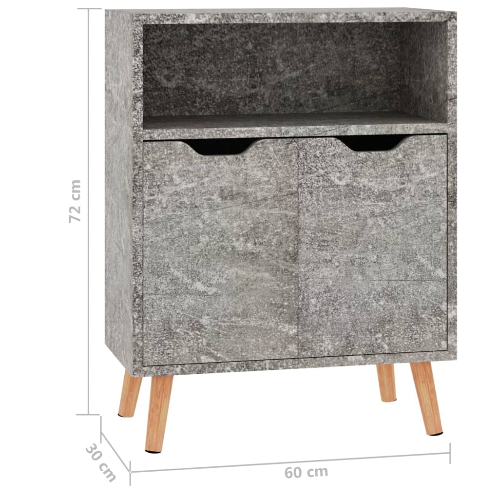 Sideboard Betongrau 60x30x72 cm Holzwerkstoff