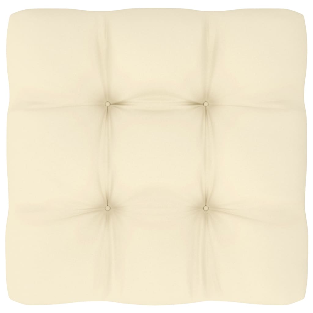 Garten-Mittelsofas mit Creme Kissen 2 Stk. Massivholz Kiefer