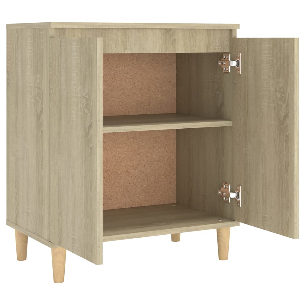 Sideboard mit Massivholz-Beinen Sonoma-Eiche 60x35x70 cm