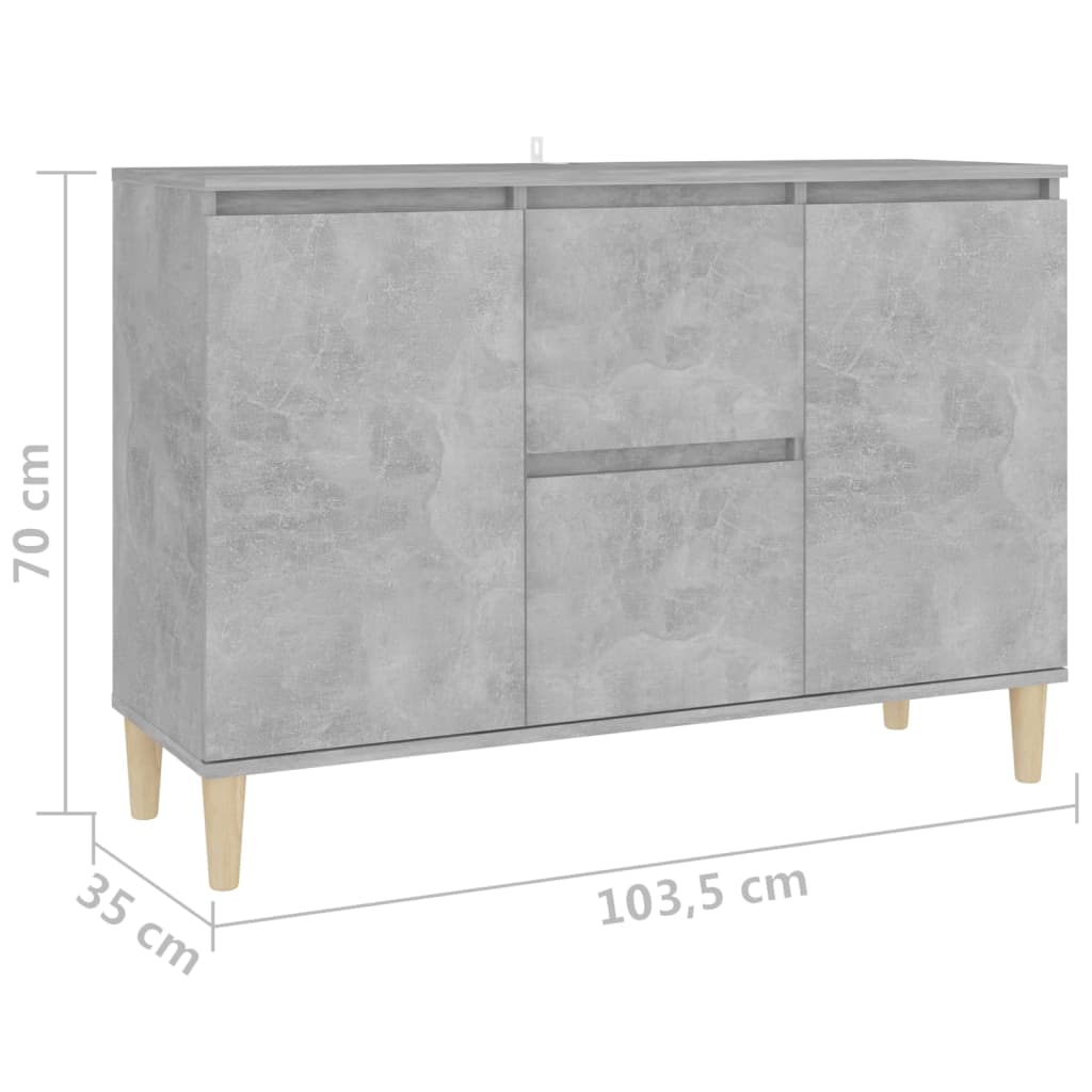 Sideboard Betongrau 101x35x70 cm Holzwerkstoff