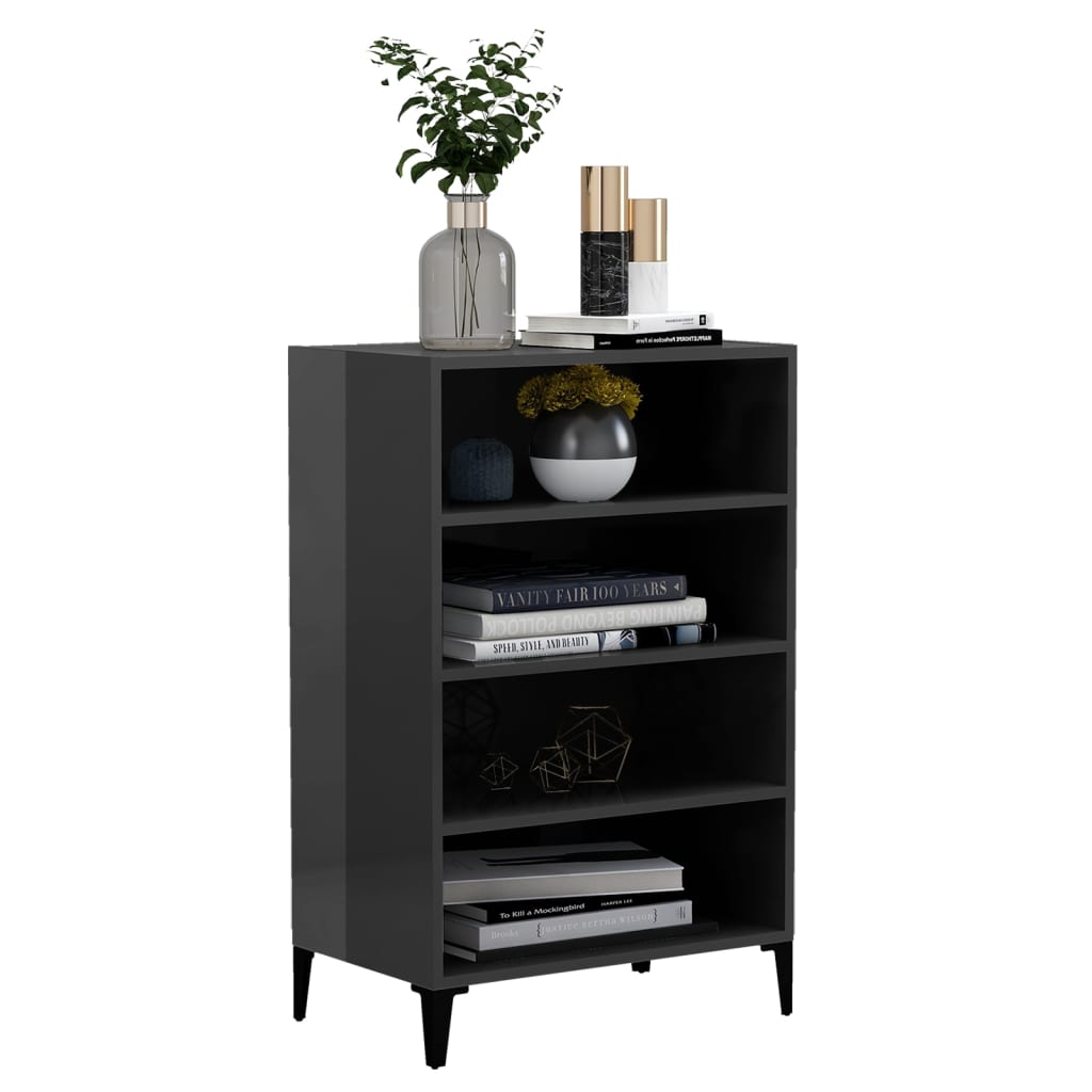 Sideboard Hochglanz-Grau 57x35x90 cm Holzwerkstoff