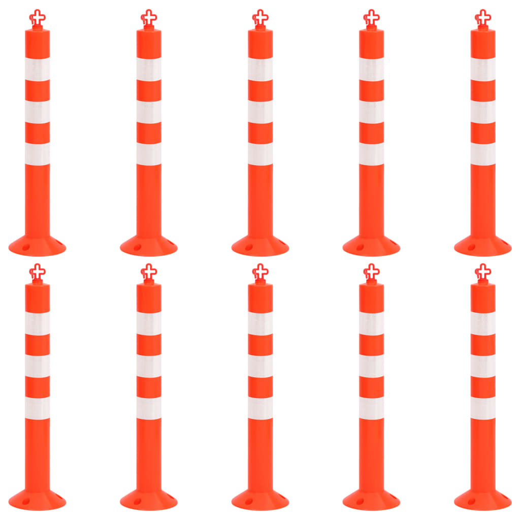 Absperrpfosten 10 Stk. mit Kette 75 cm PE