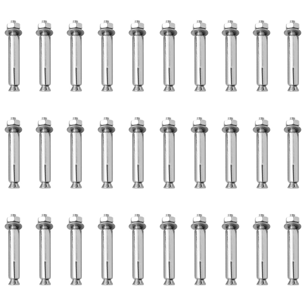 Absperrpfosten 10 Stk. mit Kette 75 cm PE