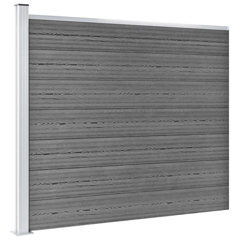 Zaunelement Set WPC 353x146 cm Grau