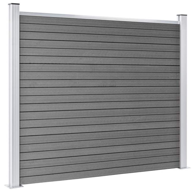 Zaunelement Set WPC 353x146 cm Grau