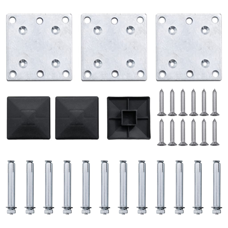 Zaunelement Set WPC 353x146 cm Grau