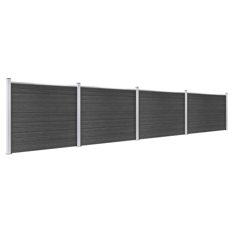 Zaunelement Set WPC 699x146 cm Grau