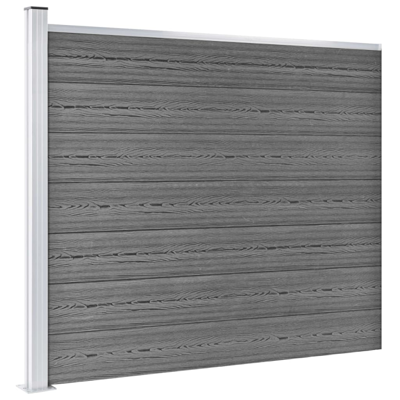 Zaunelement Set WPC 699x146 cm Grau