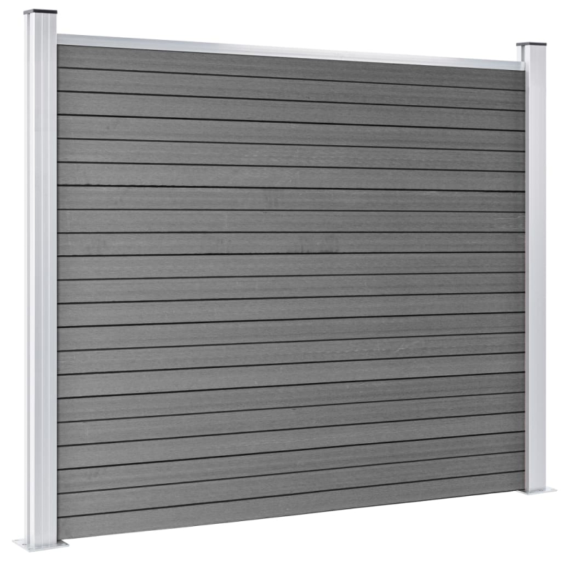 Zaunelement Set WPC 699x146 cm Grau