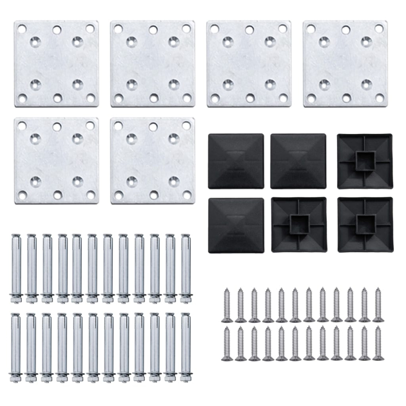 Zaunelement Set WPC 872x146 cm Grau