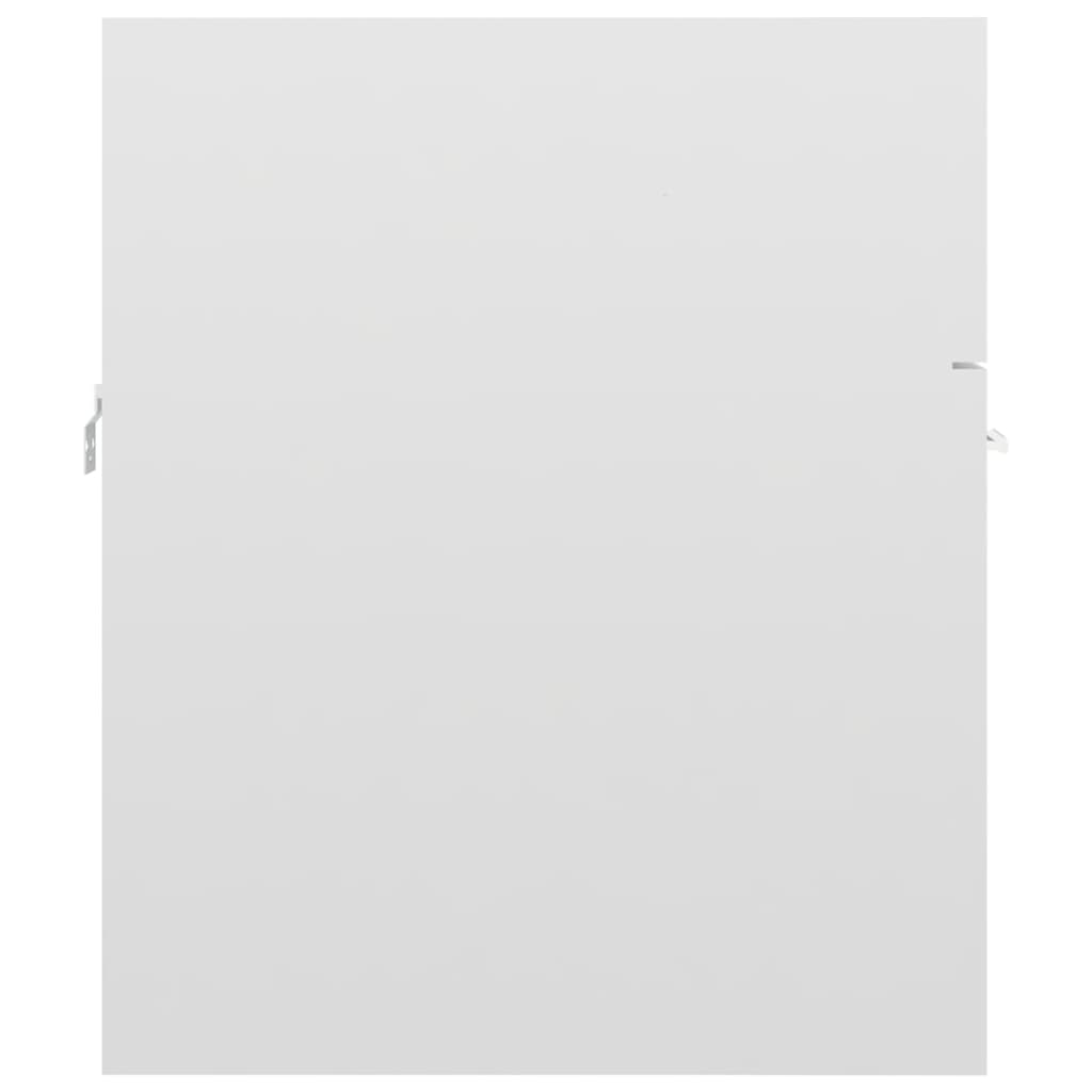 Waschbeckenunterschrank mit Einbaubecken Hochglanz-Weiß